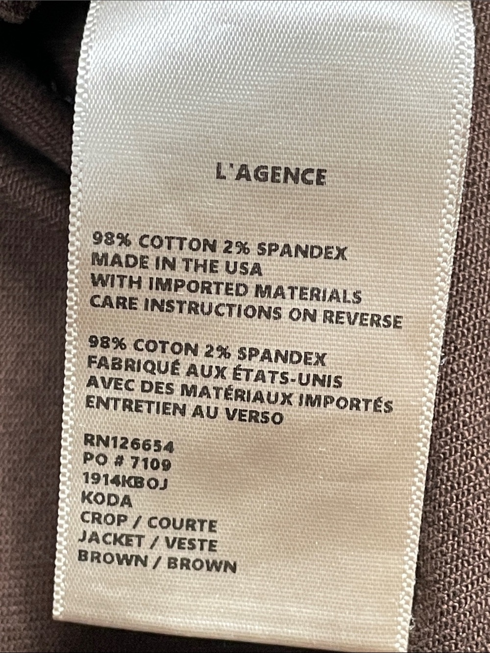 NWT L’Agence Koda Crop Jacket Brown Fringe Festival Sz XS - Picture 13 of 16